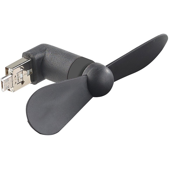 Callstel Mini-Ventilator, USB & Micro-USB-Stecker für PC, Smartphone, Tablet