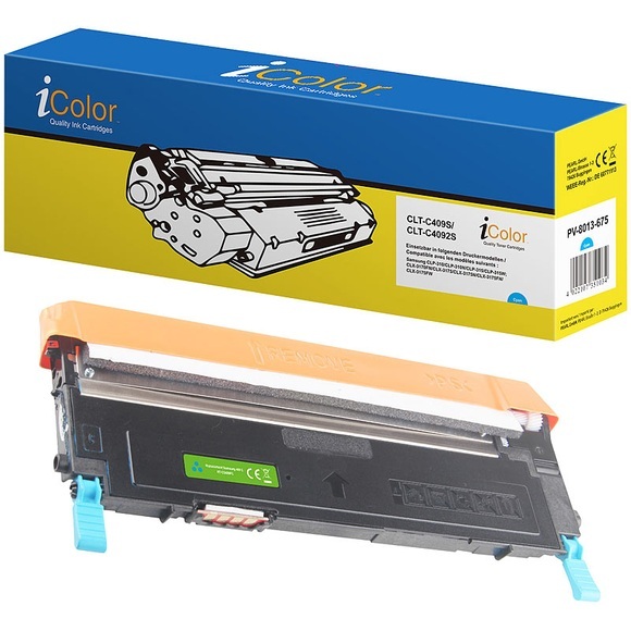 recycled / rebuilt by iColor Toner für Samsung CLT-C4092S, cyan