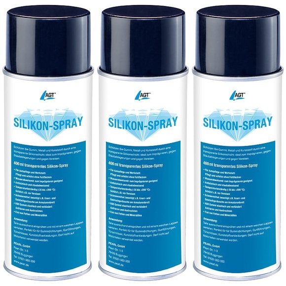 AGT 3er-Set Silikonspray, je 400 ml