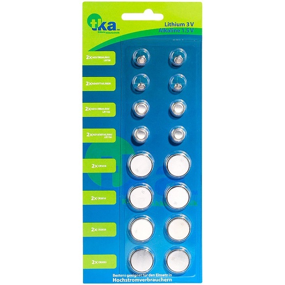 tka Köbele Akkutechnik Knopfzellen-Sortiment, 8 x 2 Stück
