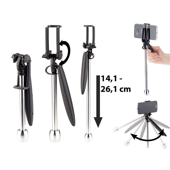 Somikon iPhone & Smartphone-Schwebestativ mit 3D-Stabilisierung, bis 85mm