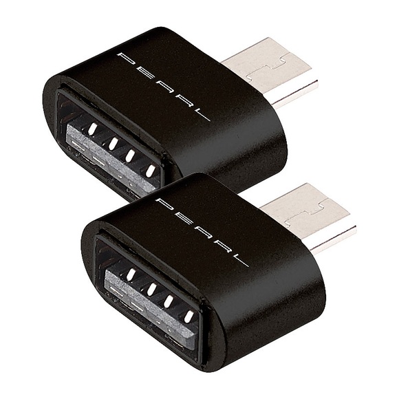 Pearl 2er-Set OTG-USB-Adapter, Alu-Gehäuse, USB-Buchse auf Micro-USB-Stecker
