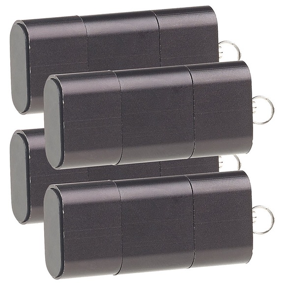 Pearl 4er-Set Mini-Cardreader & USB-Stick für microSD bis 128 GB, USB A & C