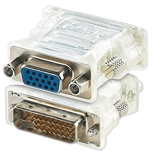 auvisio Display-Adapter DVI-I-Stecker (Dual Link 24+5) auf VGA-Buchse