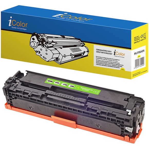 iColor Toner kompatibel zu HP CB541A, yellow, für z.B: HP Laserjet CP1215