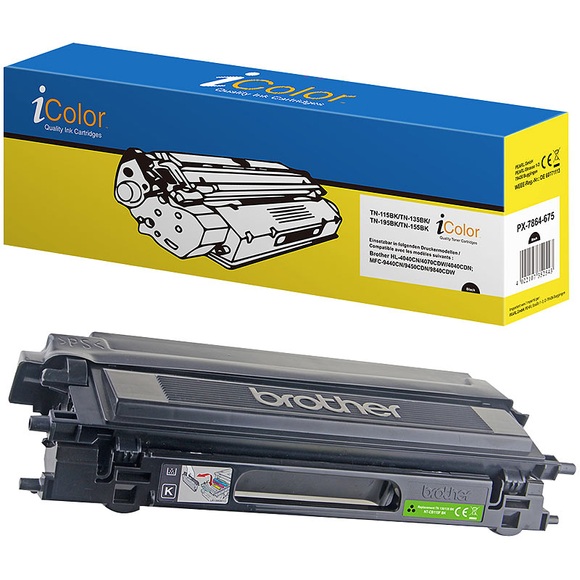 recycled / rebuilt by iColor Brother TN-135BK Toner- Rebuilt- black