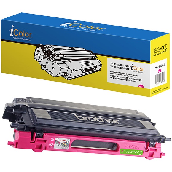 recycled / rebuilt by iColor Brother TN-135M Toner - Rebuilt- magenta