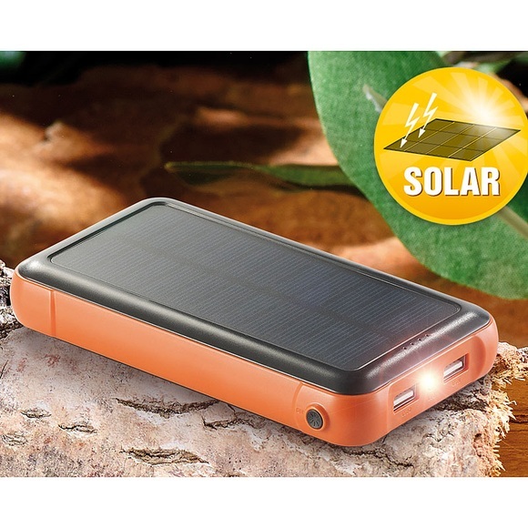 revolt Solar-Powerbank PB-200.s mit 20.000 mAh, Ladestand-Anz., 2x USB