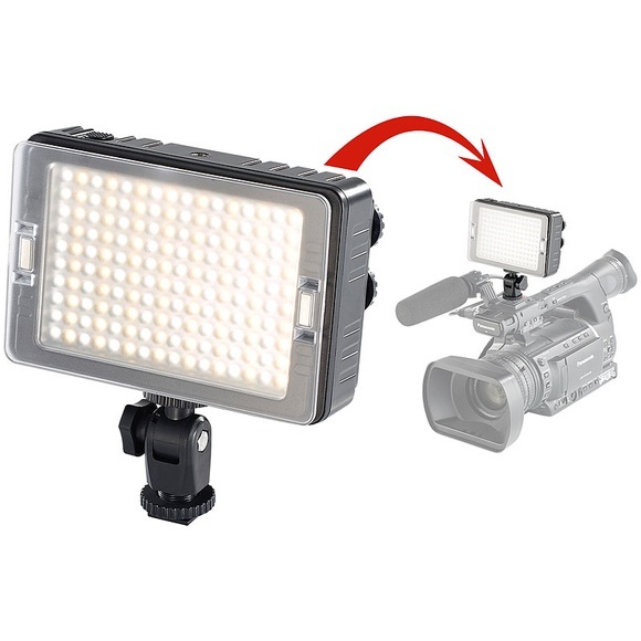 Somikon Foto- und Videoleuchte FVL-616.d mit 160 LEDs, 3.200 - 5.500 K