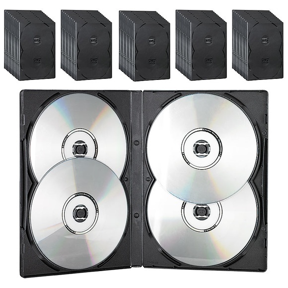 Pearl CD/DVD Soft Hülle für 4 DVDs 50er-Set schwarz