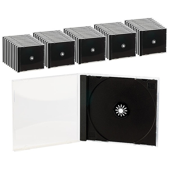 Pearl Doppel CD Jewel Boxen im 50er-Set, schwarzes Tray