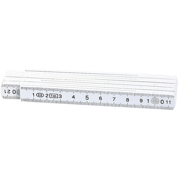 Pearl Kunststoff-Zollstock, 1-Meter-Gliedermassstab, weiss