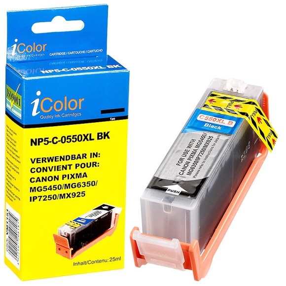iColor Patrone für CANON (ersetzt PGI-550BK XL), black mit CHIP