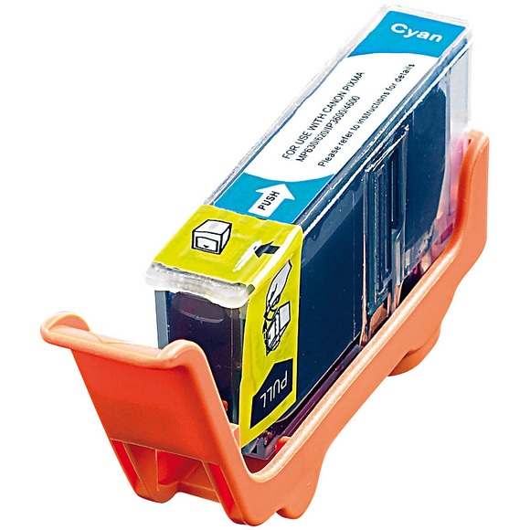 iColor Patrone für CANON (ersetzt CLI-521C), cyan mit CHIP