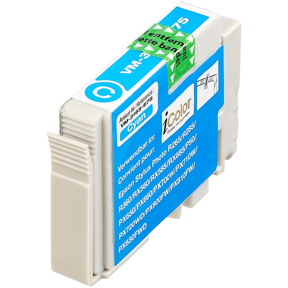 iColor Patrone für Epson (ersetzt T0802), cyan