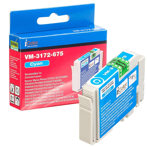 iColor Patrone für Epson (ersetzt T0712), cyan