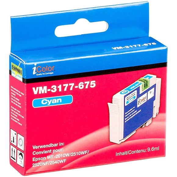 iColor Patrone für Epson (ersetzt T1631 T1632 T1633 T1634 T1635/ 16XL), cyan
