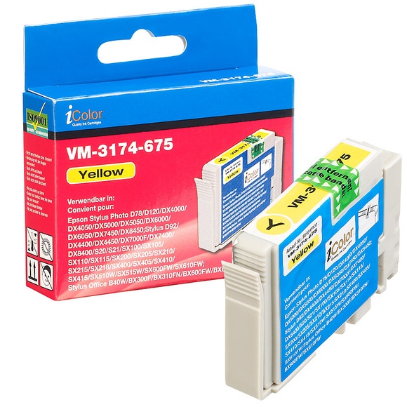 iColor Patrone für Epson (ersetzt T0714), yellow