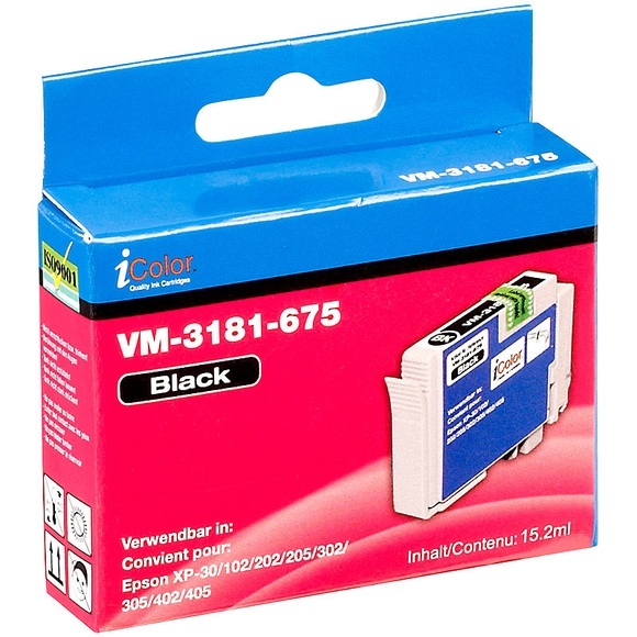 iColor Patrone für Epson (ersetzt T1812 T1813 T1814 / 18XL), black