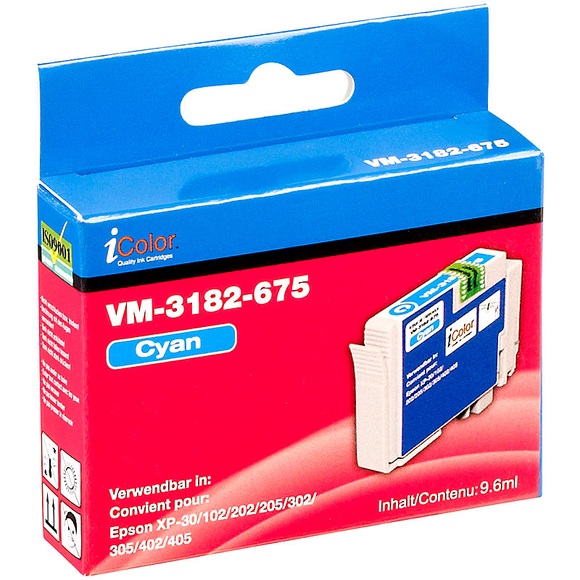 iColor Patrone für Epson (ersetzt T1811 T1812 T1813 T1814 / 18XL), cyan