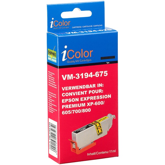 iColor Tintenpatrone für Epson (ersetzt T2631 / 26XL), photo-black