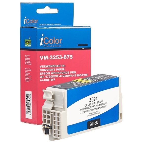 iColor Tinten-Patrone T3591 / 35XL für Epson-Drucker, black (schwarz)