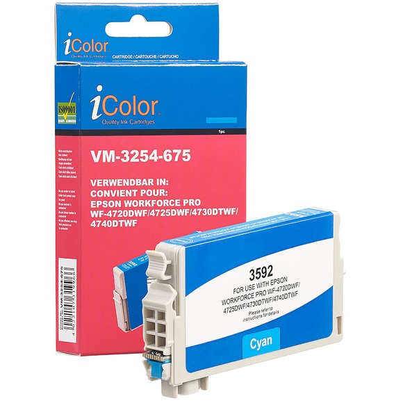 iColor Tinten-Patrone T3592 / 35XL für Epson-Drucker, cyan (blau)