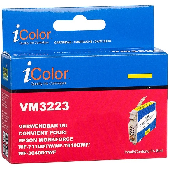 iColor Tintenpatrone für Epson (ersetzt T2714 / 27XL), yellow XL