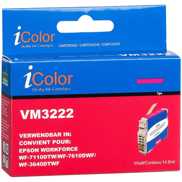 iColor Tintenpatrone für Epson (ersetzt T2713 / 27XL), magenta XL