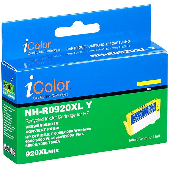 iColor Patrone für HP (ersetzt CD974AE, No.920XL), yellow