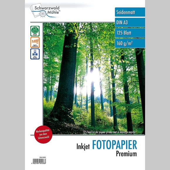 Schwarzwald Mühle 125 Bl. Inkjet Fotopapier Premium matt 160 g/m² A3