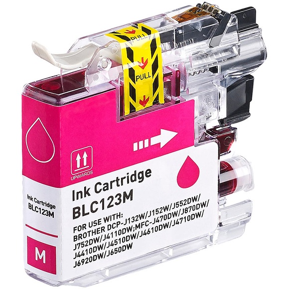 iColor Tinten-Patrone für Brother-Drucker (ersetzt LC-123M), magenta (rot)