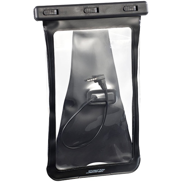Somikon Wasserdichte iPad-Mini-& Tablet-Tasche bis 8"/20,32cm, Headset-Eingang