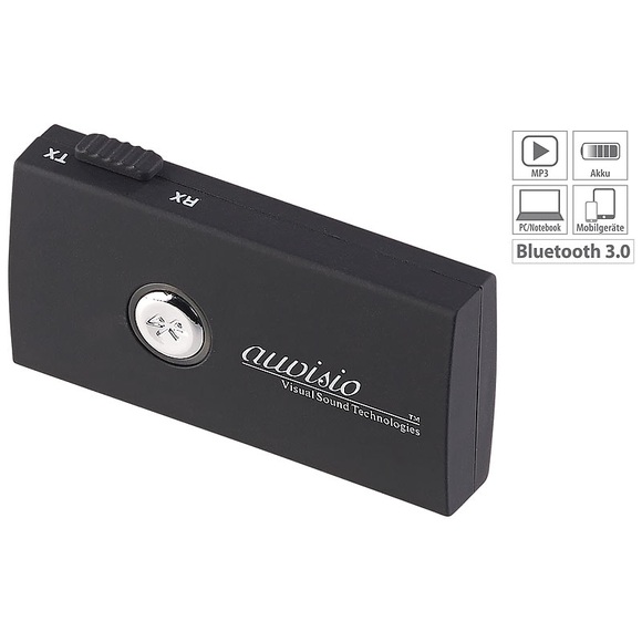 auvisio 2in1-Audio-Sender und -Empfänger mit Bluetooth 3.0, 10 m Reichweite