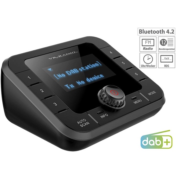 VR-Radio DAB+/FM-Tuner für Streaming an HiFi-Anlage & Lautsprecher, Bluetooth