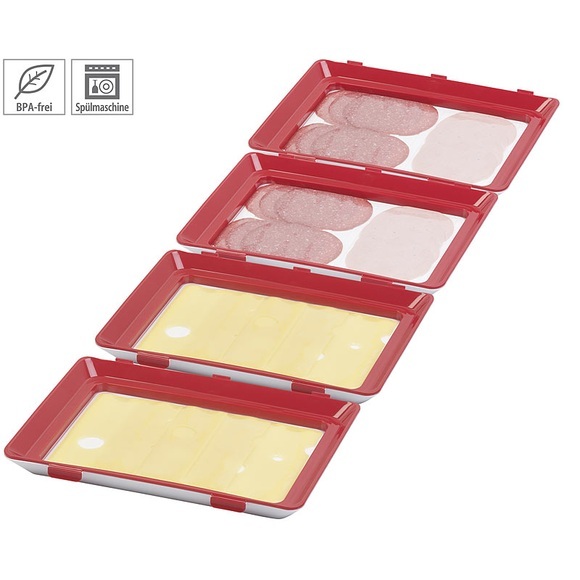 4er-Set Frischhaltedosen für Wurst- und Käse-Aufschnitt