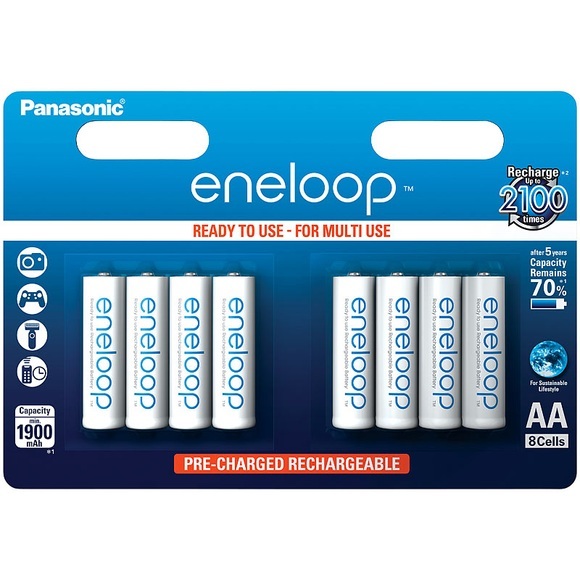 Panasonic eneloop NiMH-Akkus AA Mignon 1.900 mAh, 8er-Pack