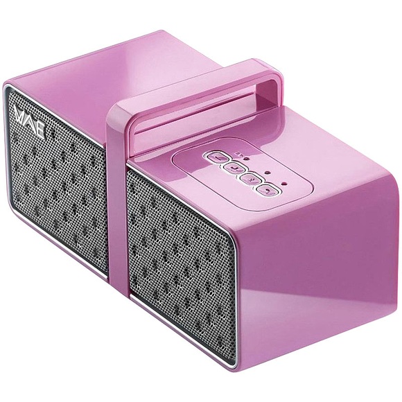 Hercules WAE-BTP03 Mini, mobiler Lautsprecher mit Bluetooth, pink/weiss, 8 Watt