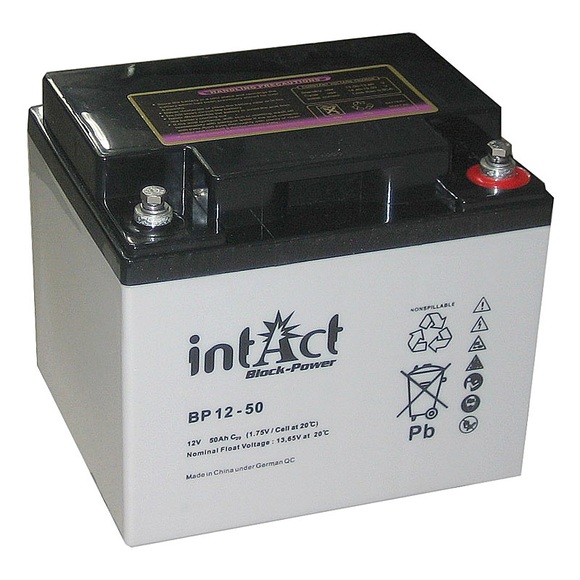 IntAct Block-Power Blei-Akku 12 Volt / 50 Ah (BP12-50) für Solarladung u.v.m.