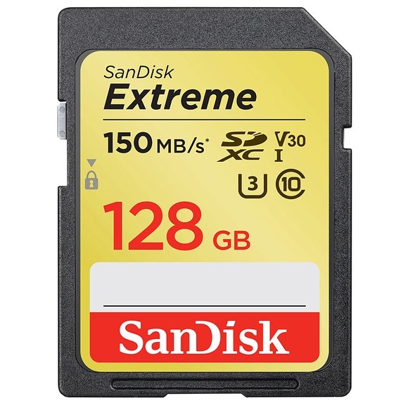 Sandisk SDXC-Karte Extreme Uhs-I U3 Card - Speicherkarte (128 GB, Schwarz)