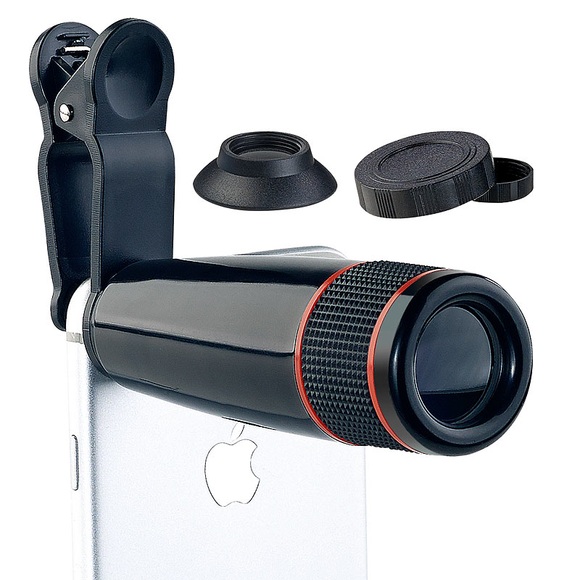 Somikon Smartphone-Vorsatz-Tele-Objektiv mit 12-fach optischer Vergrösserung