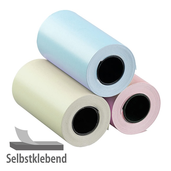 3er-Set selbstklebende Etiketten-Rollen für Thermodrucker TD-100.app / Drucker
