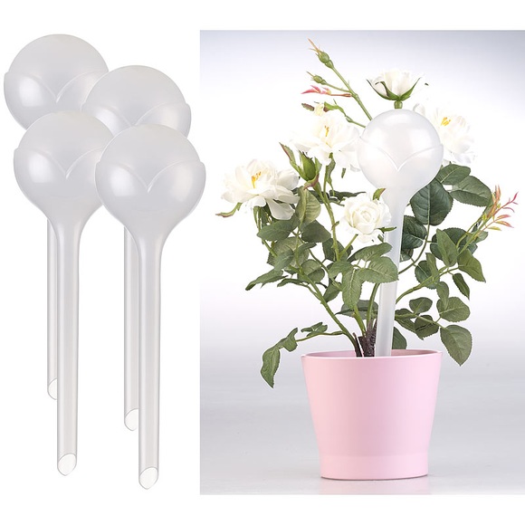 4er-Set Giessfrei-Bewässerungskugeln, Kunststoff, transparent, Ã? 8,5 cm / Bewässerung