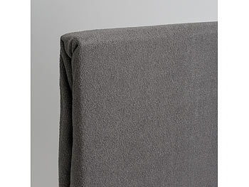 Luxus Frottee Einzelbett Qualität Fixleintuch, grau, 28cm Steg
