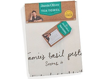 2in1 Designer-Geschirrtuch mit Rezept - Jamie Oliver, Basilikum-Pesto