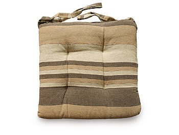 Sitzkissen Kiara, gestreift, 4er-Set, karamell