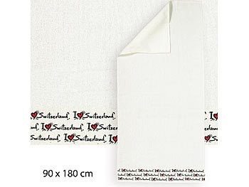 Badetuch I love Switzerland, 90x180cm, aus Baumwoll-Frottee