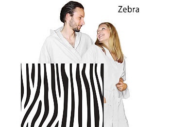 Mikrofaser-Bademantel Grösse L, Zebra-Muster