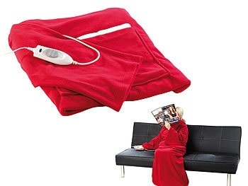 Fleece-Kuschel-Heizdecke mit Ã?rmeln / Heizdecke