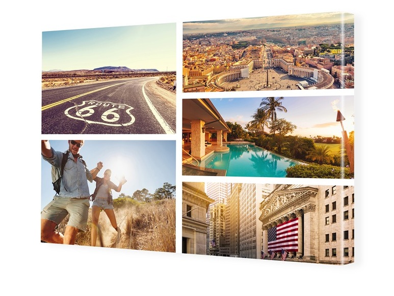 Fotocollage als Leinwand im Format 112 x 63 cm